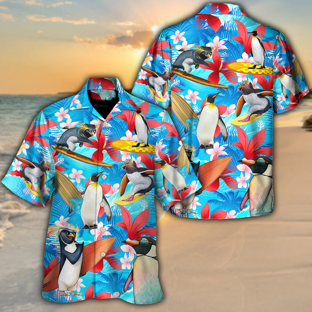 Penguin Funny Color Surf - Hawaiian Shirt