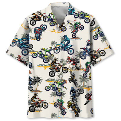 Tropical Dirt Bike Racing Hawaiian Shirt