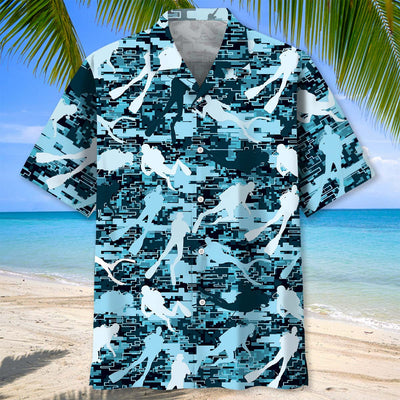 Scuba Diving Hard Camouflage Hawaiian Shirt