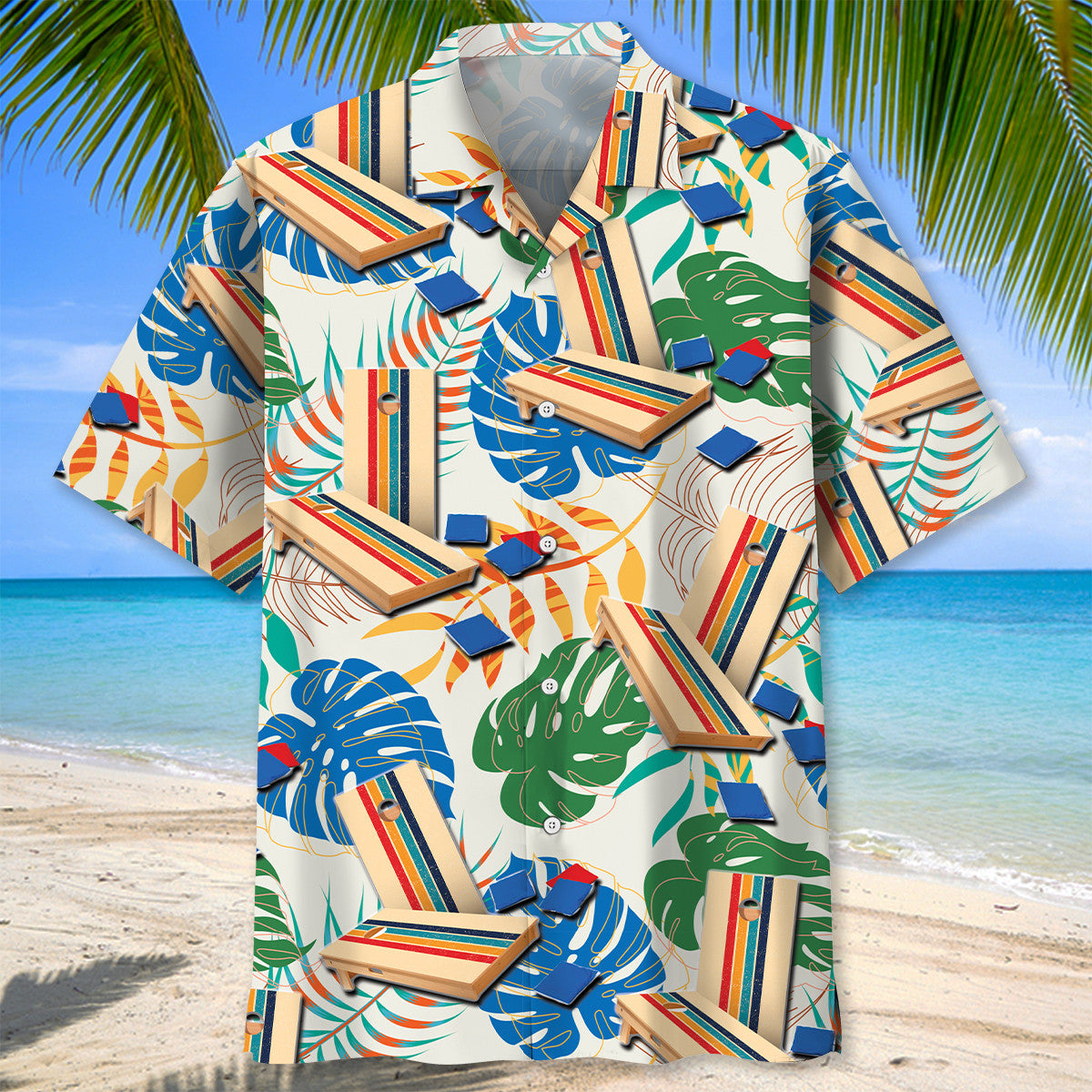 Cornhole Retro Tropical Hawaiian Shirt