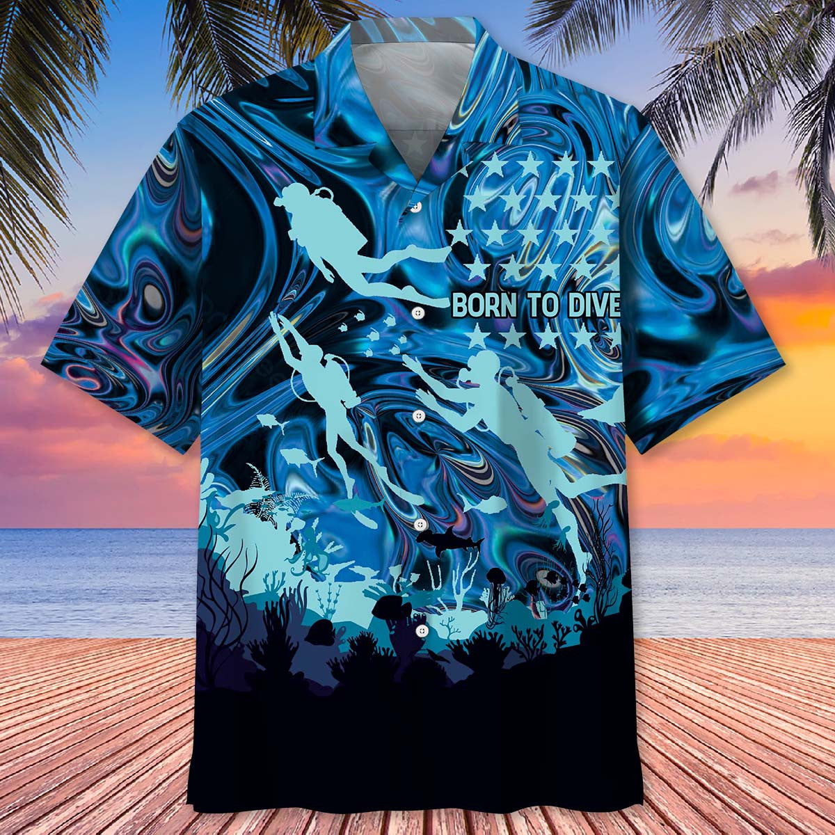 Born To Dive Hawaiian Shirt