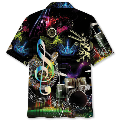 Drum Neon Light Hawaiian Shirt