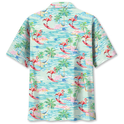 Flamingo Retro Beach Hawaiian Shirt