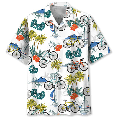 Tropical Cycling Hawaiian Shirt Men