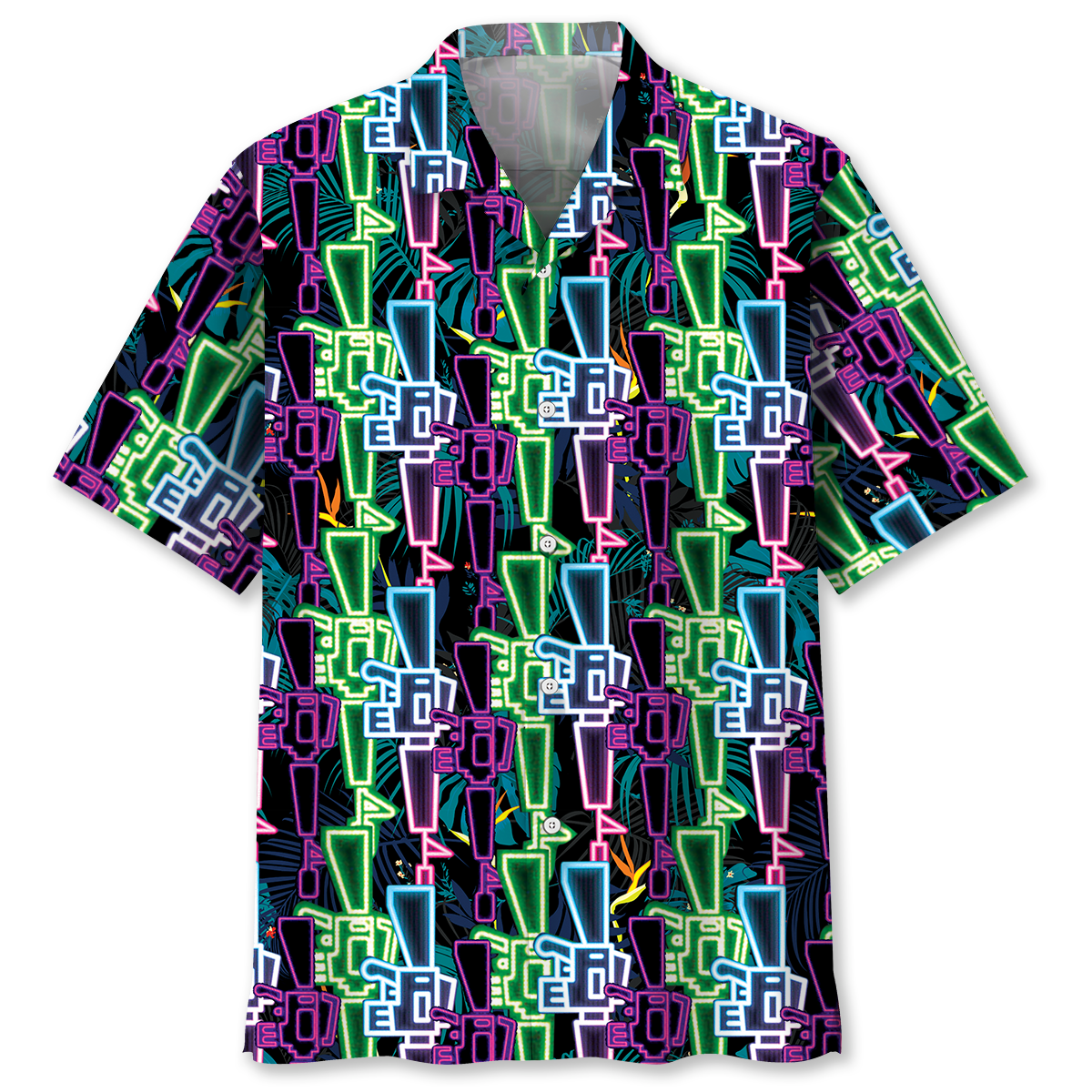 Neon Colorful Guns Hawaiian Shirt