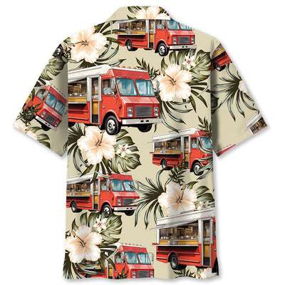 Vintage Street Red Food Truck Hawaiian Shirt
