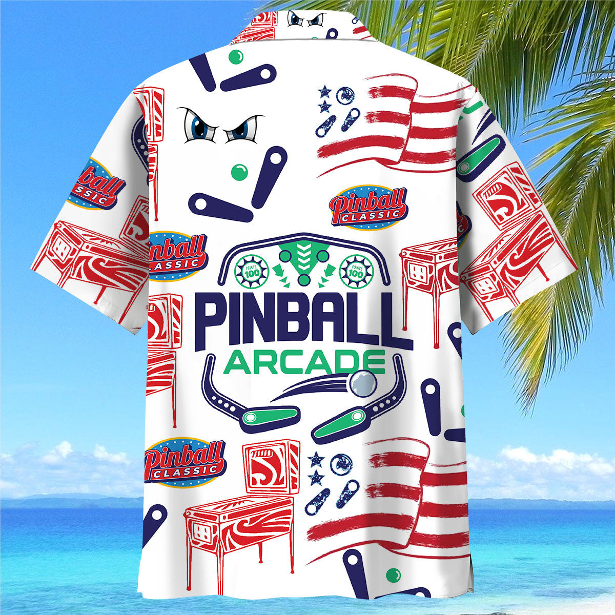 Pinball Arcade Hawaiian Shirt