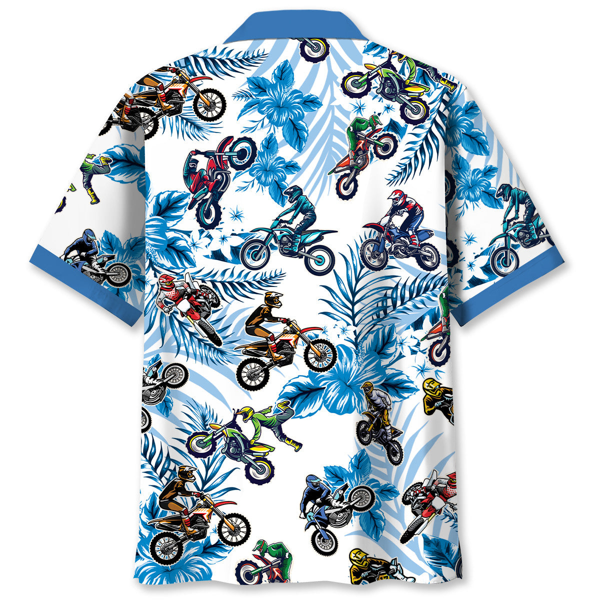 Blue Dirtbike Racing Hawaiian Shirt
