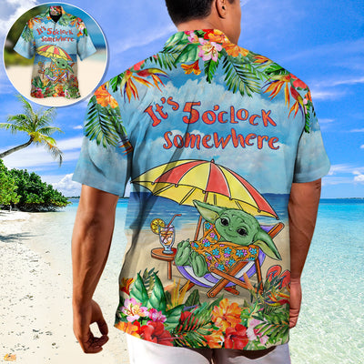 Star War Baby Yoda It’s 5 O’clock Somewhere - Hawaiian Shirt For Men, Women, Kid - Owl Ohh