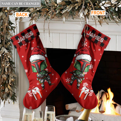 Christmas Star Wars Boba Fett Love The Giver More Than The Gift Personalized - Christmas Stocking