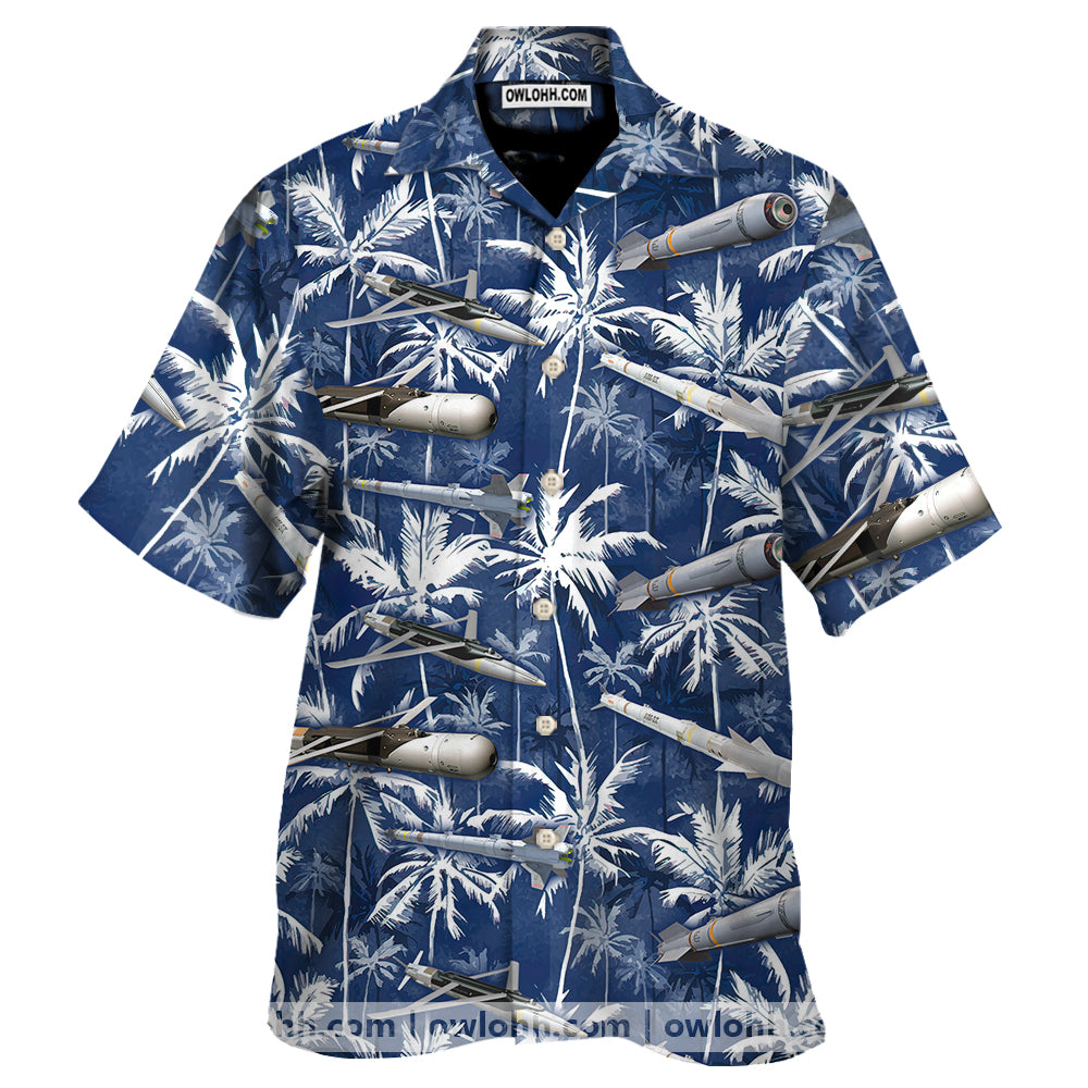 Missiles And Fighter Jets Blue - Hawaiian Shirt