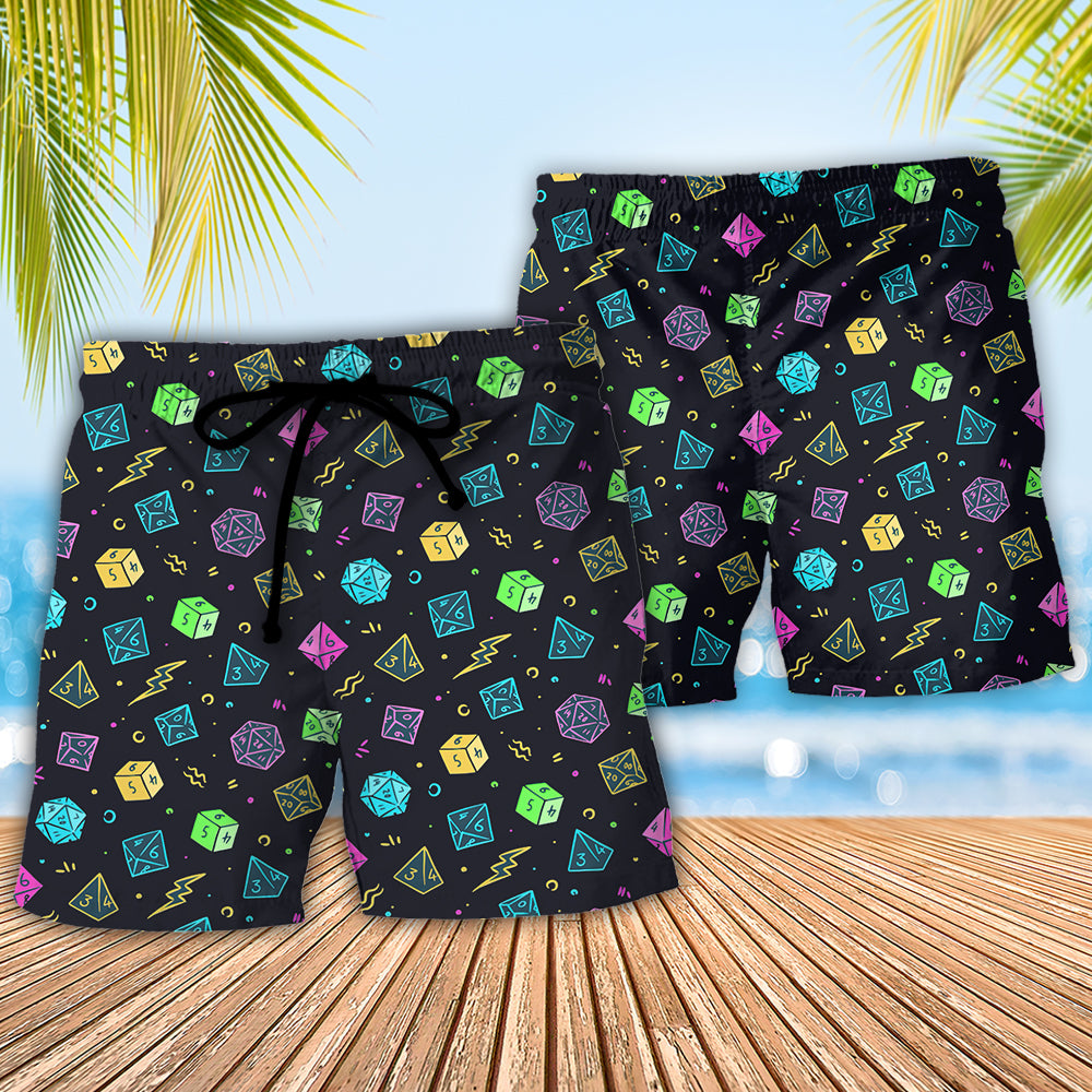 DnD Dice Retro Design - Beach Short