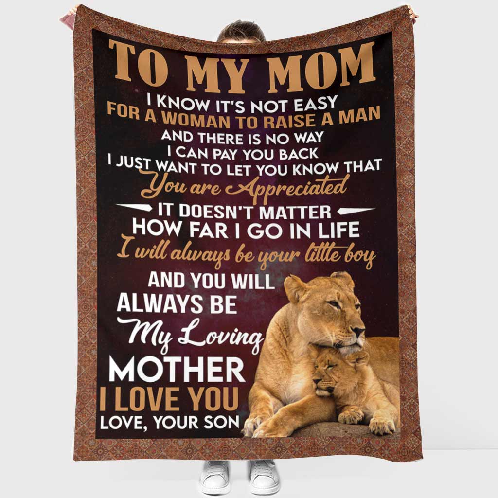 Lion To My Mom My Loving Mother - Flannel Blanket - Owls Matrix LTD
