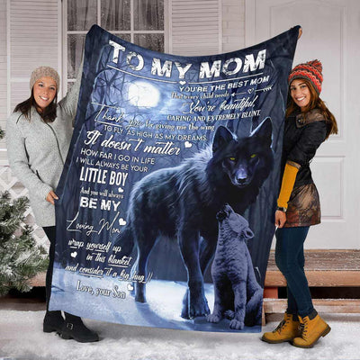 Wolf Gift For Mom Wolf Lover - Flannel Blanket - Owls Matrix LTD