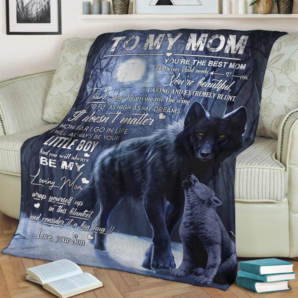 Wolf Gift For Mom Wolf Lover - Flannel Blanket - Owls Matrix LTD