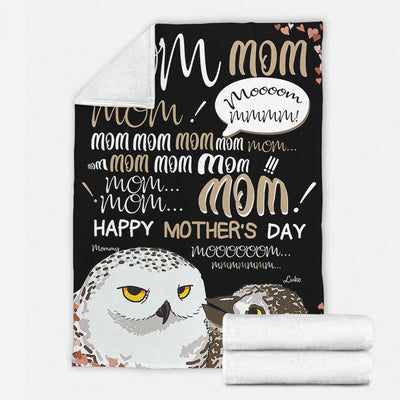 Owl Mom Hey Mom Mom Mom Personalized - Flannel Blanket - Owls Matrix LTD