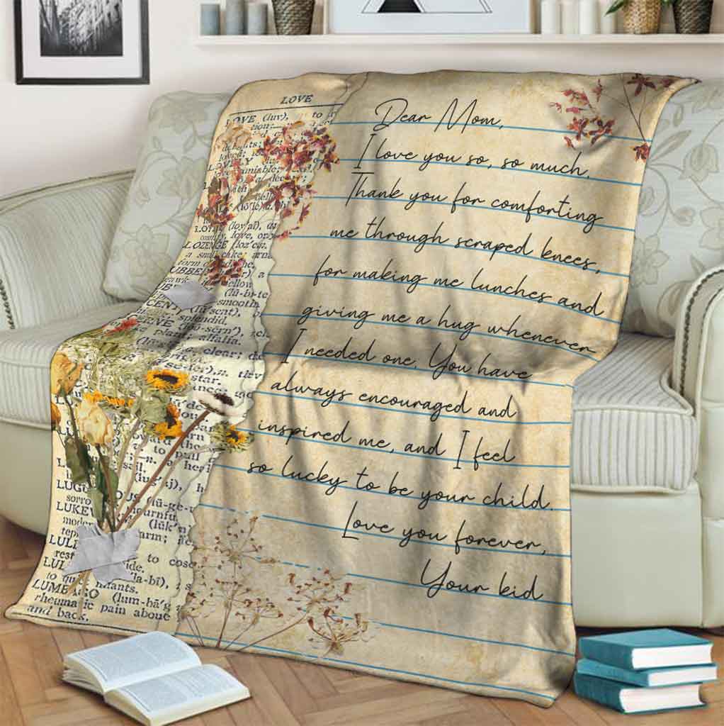 Family Dear Mom Mother's Day Scrapbooking - Flannel Blanket - Owls Matrix LTD