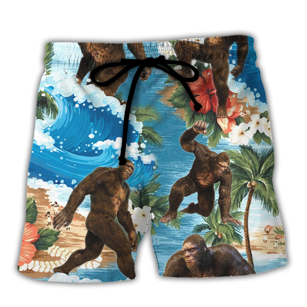 Bigfoot Tropical Funny Style - Beach Short - Owls Matrix LTD