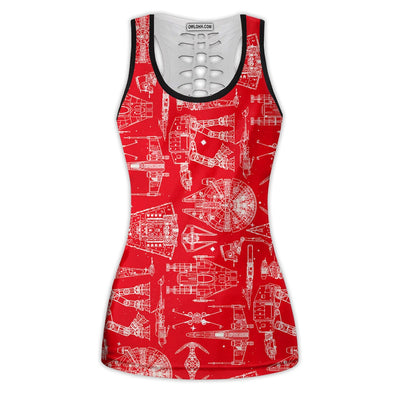 SPACE SHIPS STAR WARS RED - Tank Top Hollow