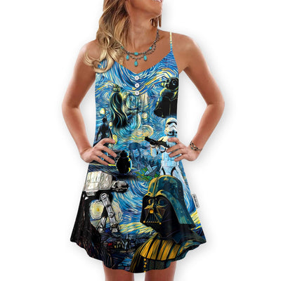 Starwars Starry Night Hope and Mysteries - V-neck Sleeveless Cami Dress