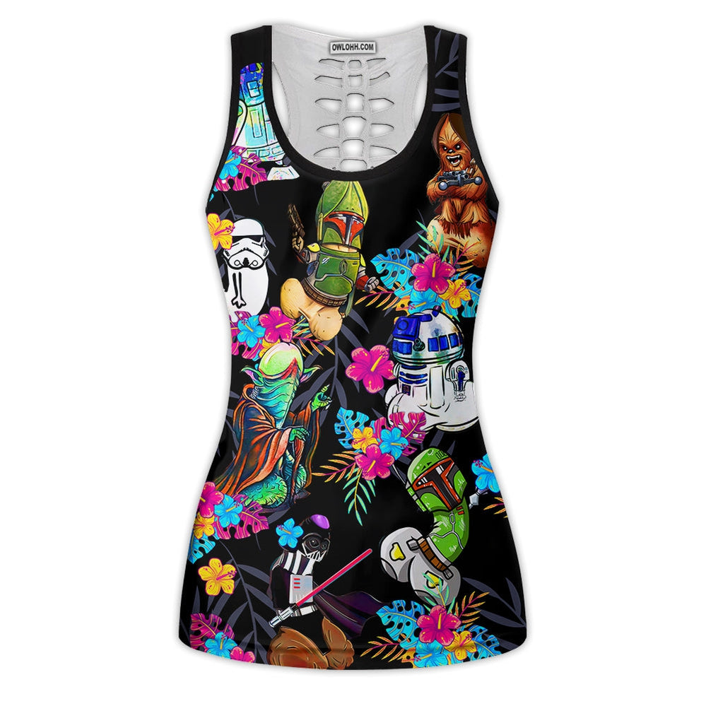 Star Wars Funny Tropical Neon Colorful Style - Tank Top Hollow