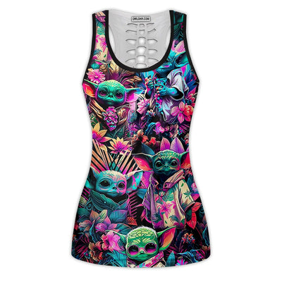 Star Wars Baby Yoda Synthwave Cool - Tank Top Hollow