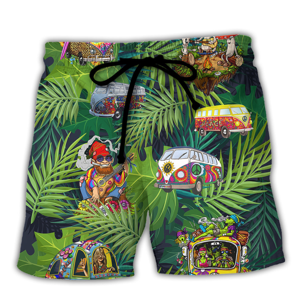 Camping Funny Hippie Stay Trippy Little Hippie Tropical - Beach Short
