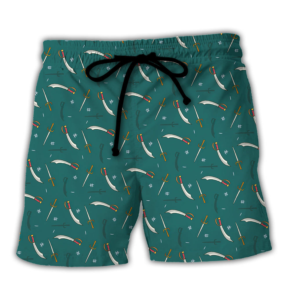 DnD Masters Of Swords Pattern - Beach Short