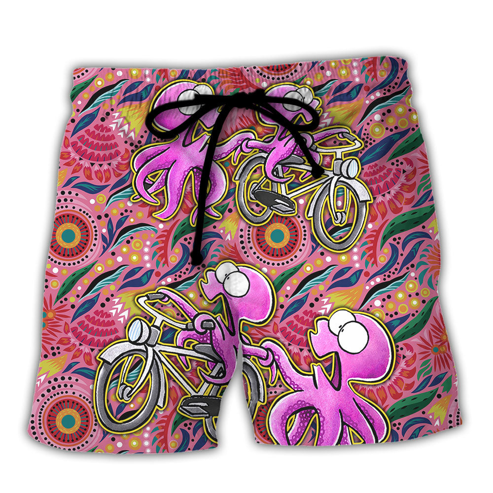 Octopus Ride Cycling Vibe Tropical Art - Beach Short - Owls Matrix LTD