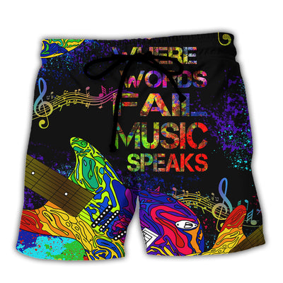 Music Speaks Style - Beach Short - Owls Matrix LTD