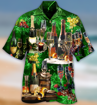 Wine Lover Beautiful Green - Hawaiian Shirt - Owls Matrix LTD