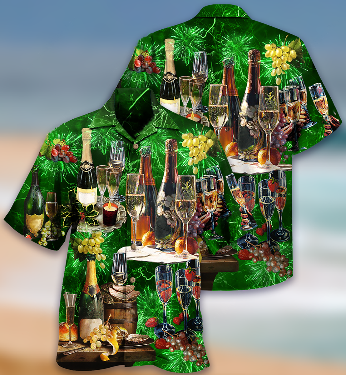 Wine Lover Beautiful Green - Hawaiian Shirt - Owls Matrix LTD