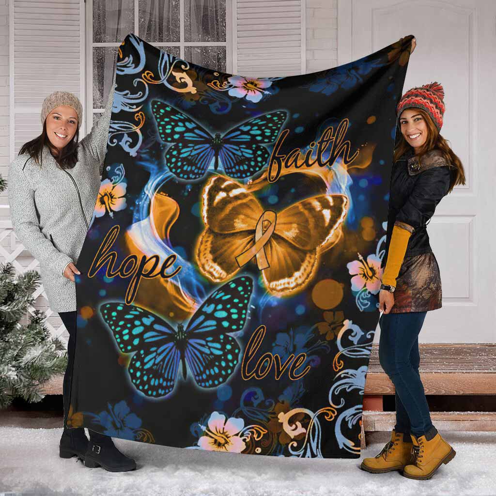 Sclerosis Awareness Faith Hope Love - Flannel Blanket - Owls Matrix LTD