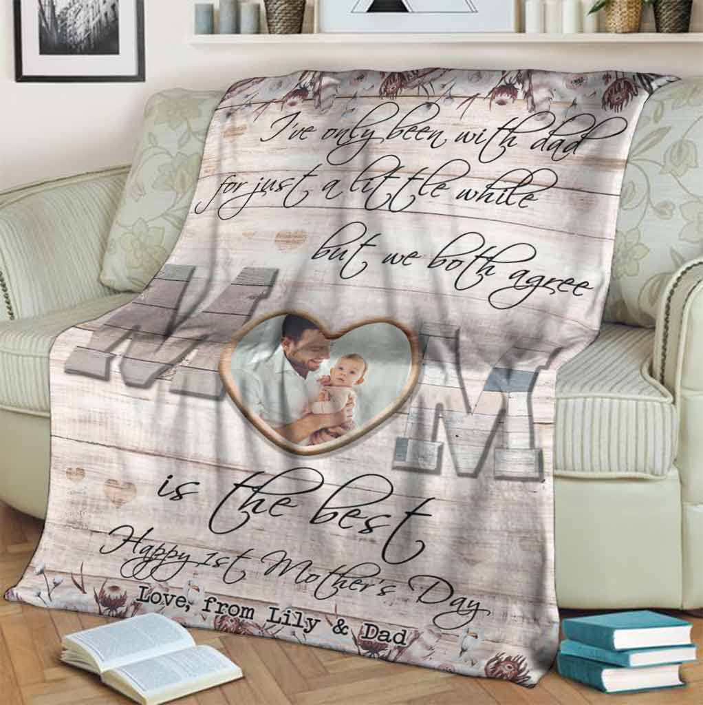 Family I've Only Been With Dad Personalized - Flannel Blanket - Owls Matrix LTD