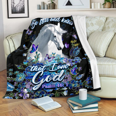 Horse Be Still And Knowing That I Am God Horse - Flannel Blanket - Owls Matrix LTD