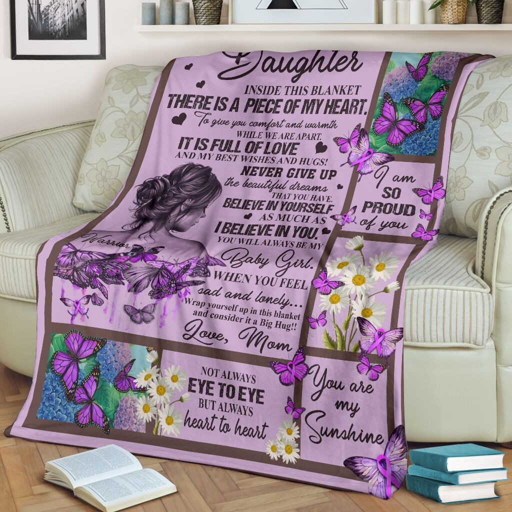 Fibromyalgia To My Daughter Fibromyalgia Awareness Style - Flannel Blanket - Owls Matrix LTD
