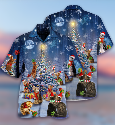 Christmas Cat Love Merry Christmas - Hawaiian Shirt - Owls Matrix LTD
