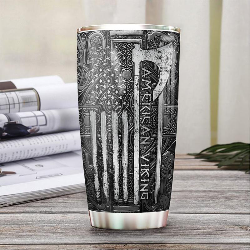 Viking Odin American Metal Style With Black Personalized – Tumbler - Owls Matrix LTD