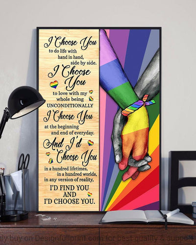LGBT Pride Gift For LGBT Love I Choose You LGBT Couple - Vertical Poster - Owls Matrix LTD