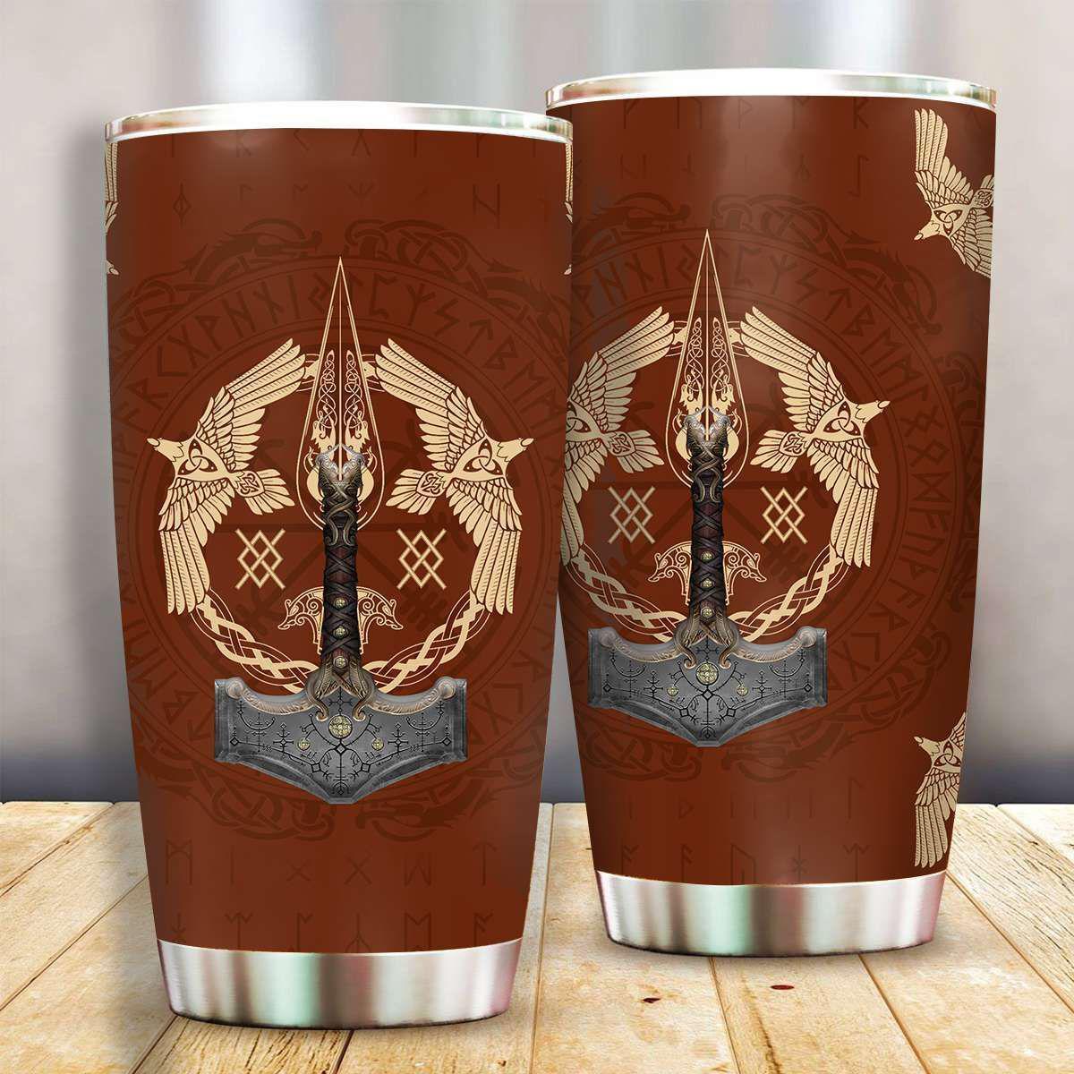Viking Warrior Red and Red Style - Tumbler - Owls Matrix LTD