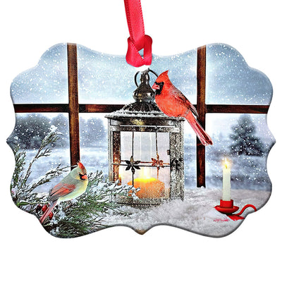 Cardinal Lantern Winter Is Coming - Horizontal Ornament - Owls Matrix LTD