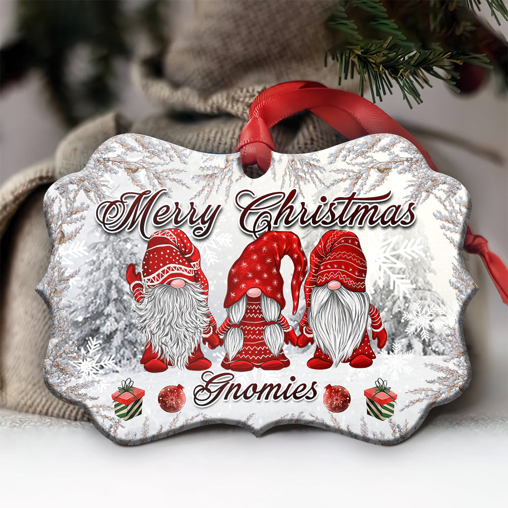 Gnome Merry Christmas Lovely Style - Horizontal Ornament - Owls Matrix LTD