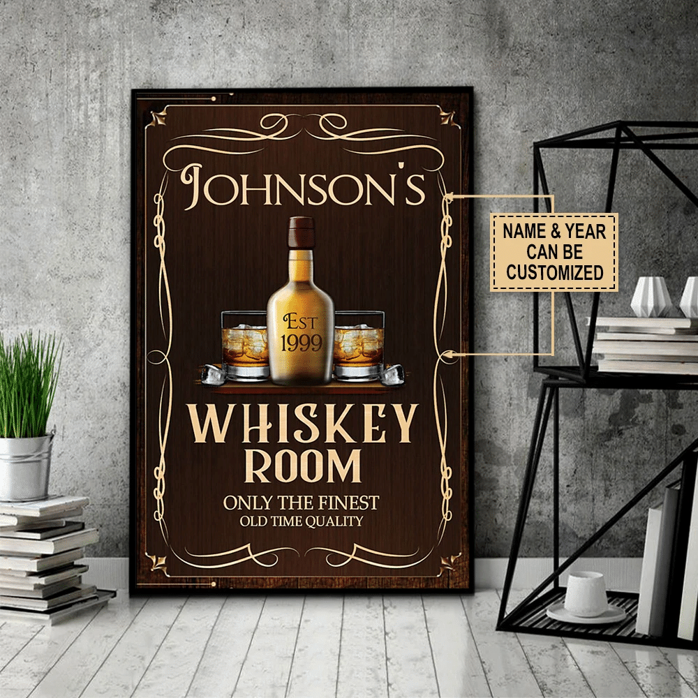 Wine Whiskey Room Personalized - Vertical Poster - Owls Matrix LTD