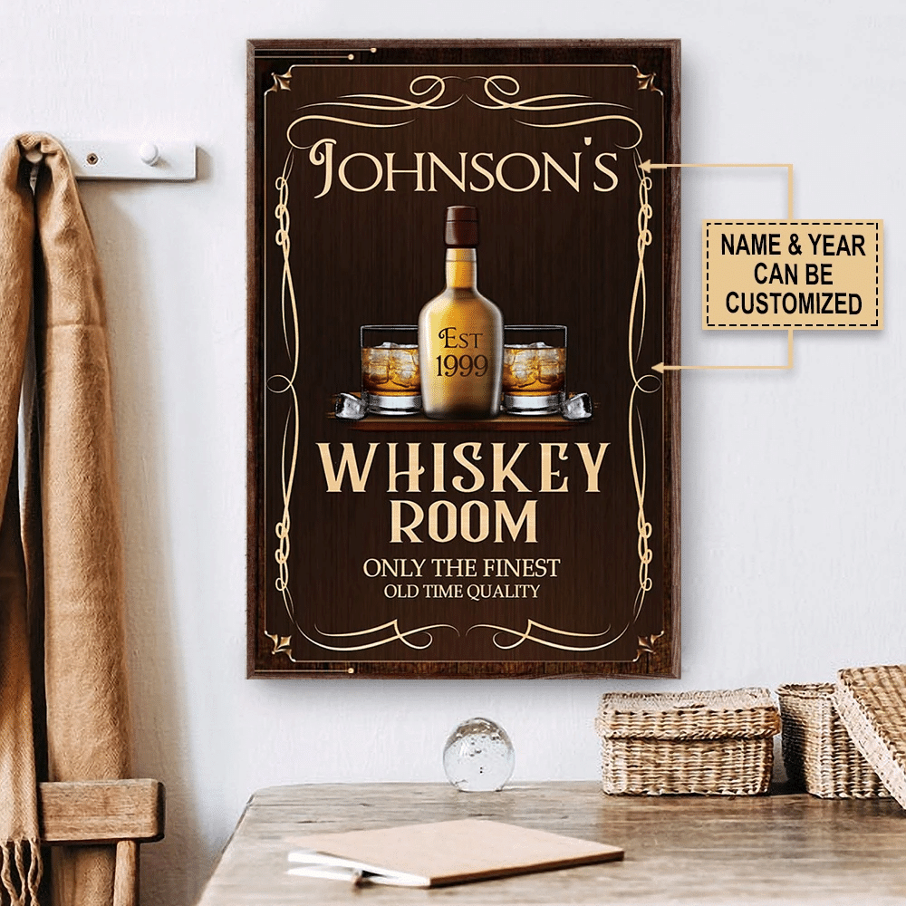 Wine Whiskey Room Personalized - Vertical Poster - Owls Matrix LTD
