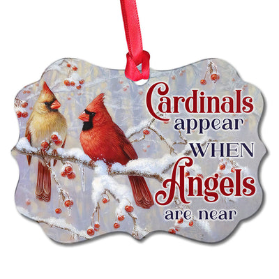 Cardinal Angels Are Near Memorial - Horizontal Ornament - Owls Matrix LTD