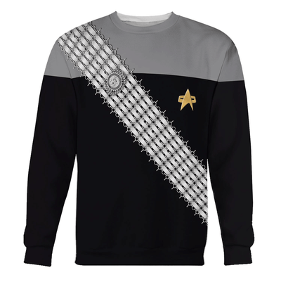 Star Trek DSN Worf Gray Cool - Sweater - Ugly Christmas Sweater