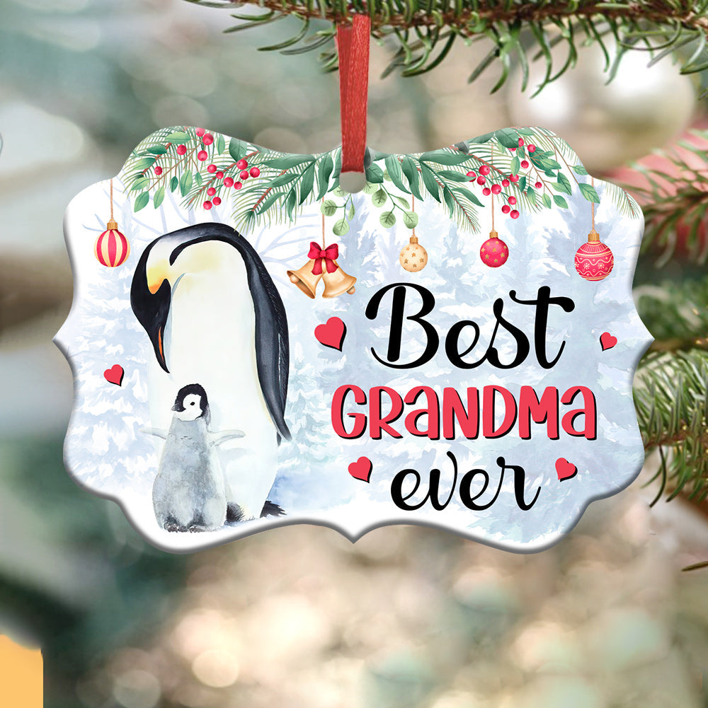 Penguin Best Grandma Ever - Horizontal Ornament - Owls Matrix LTD