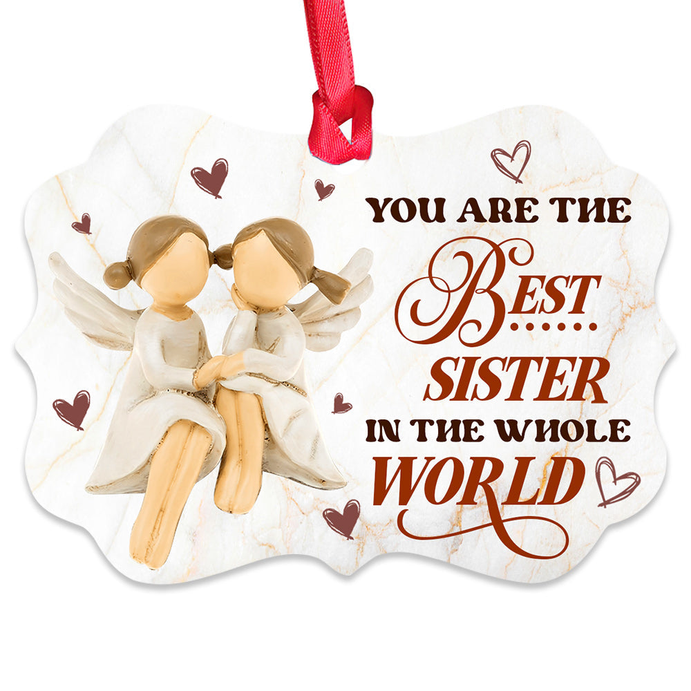 Family Sister Angel You Are The Best Sister In The Whole World - Horizontal Ornament - Owls Matrix LTD