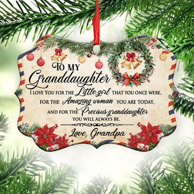 Family Christmas Letter Grandpa To Granddaughter - Horizontal Ornament - Owls Matrix LTD