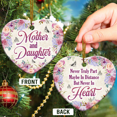 Family Mom Gift Mother And Daughter - Heart Ornament - Owls Matrix LTD